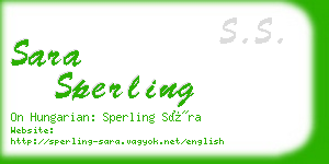 sara sperling business card